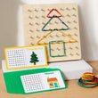Montessori Baby Creative Toy Graphics Rubber Tie Nail Boards with Cards Childhood Education Preschool Kids