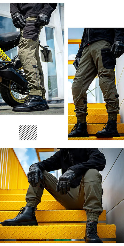 SFK New Black Motorcycle Pants Riding Men Equipemt Summer Breathable Trousers With CE Protection Armor Wearing Gears Accessories