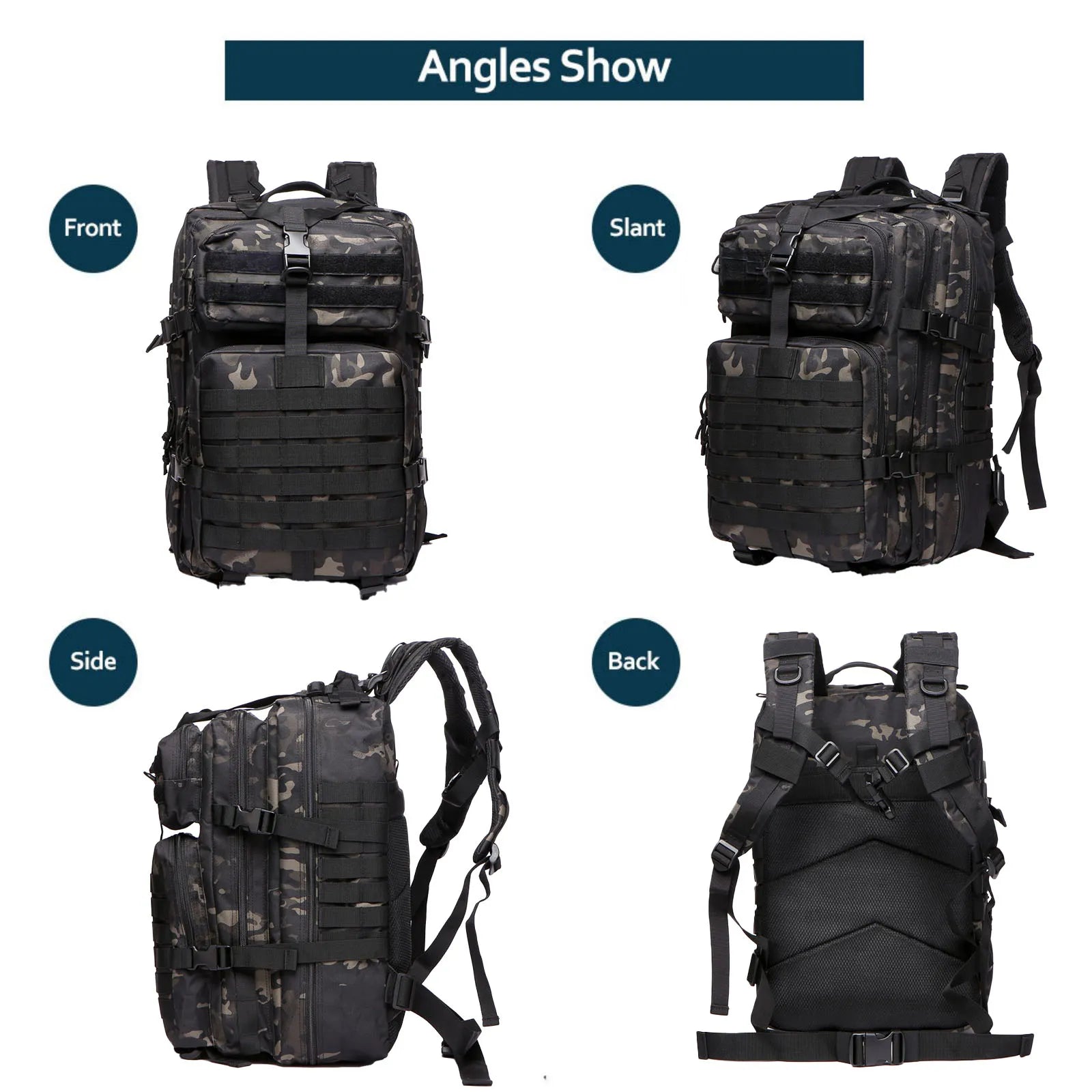 25L/50L Sturdy Nylon Waterproof Tactical Sports Trekking Fishing Hunting Camping Hiking Bag Backpack Outdoor Rucksacks