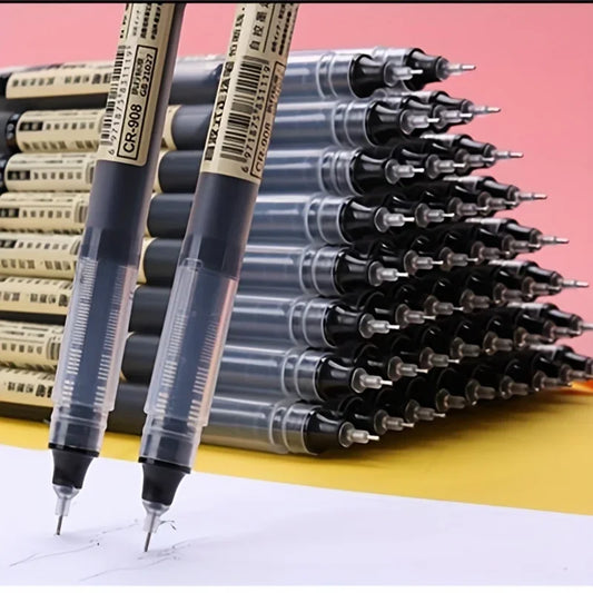 10Pcs/set High Quality Needle Point Gel Pens Straight Liquid Ballpoint Pen Kawaii Stationery School Office Supplies Writing