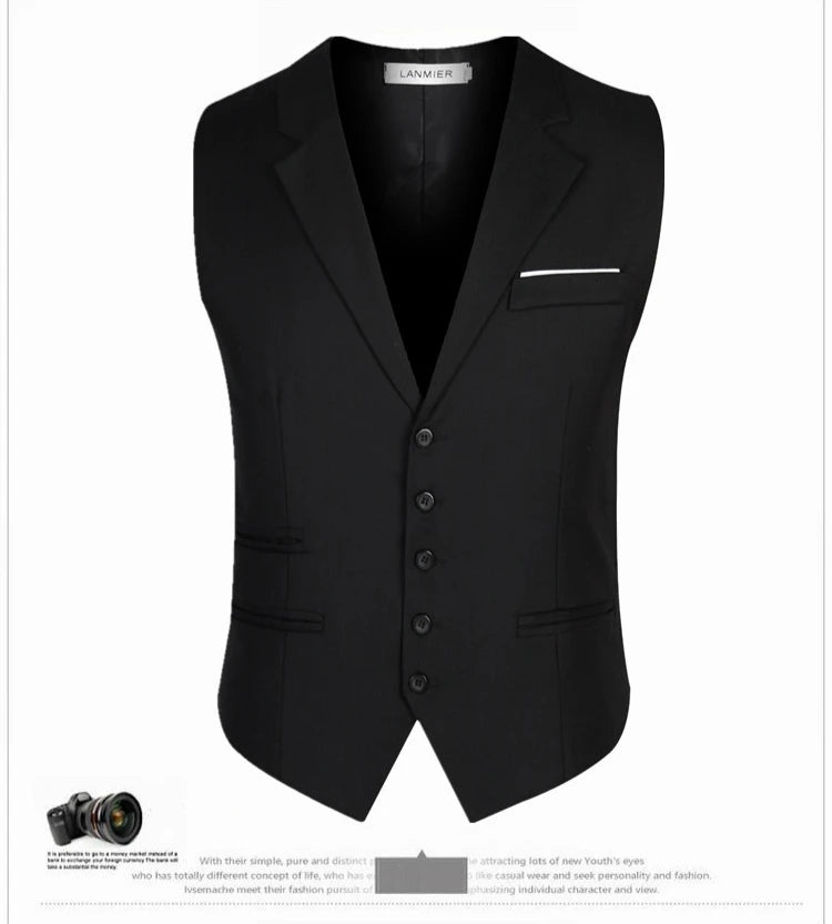 M-6XL Dress Vests For Men Slim Fit Mens Suit Vest Male Waistcoat Gilet Homme Casual Sleeveless Formal Business Jacket Plus Size