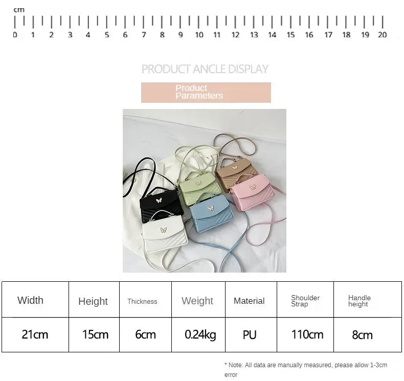 PU Versatile and Fashionable Portable Small Square Bag Single Shoulder Crossbody Bag Luxury Designer Handbag Women's Bags