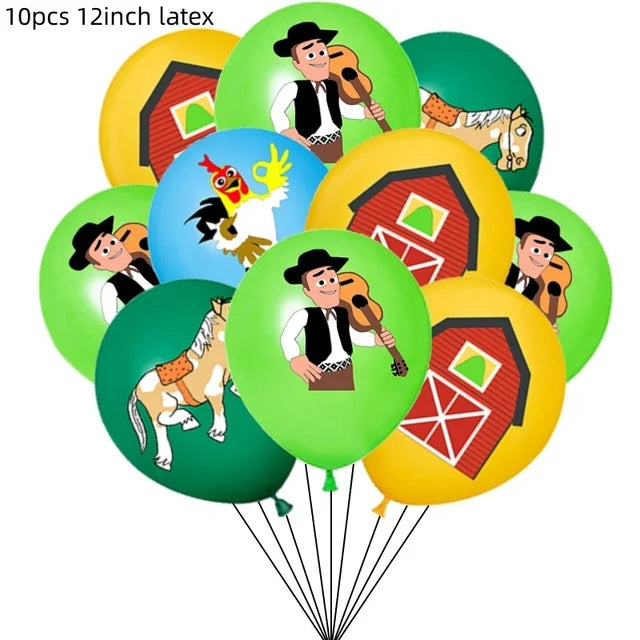 La Granja Zenon Farm Birthday Party Decoration, Paper Plates, Cup, Napkin, Tablecloth, Balloon, Hanging Swirls, Banner, Birthday 