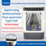 USB Portable Air Conditioner Fan Mini 3 Gears Home Desktop Cooling Fan LED Night Lamp Air Cooler for Room Office Camping 선풍기