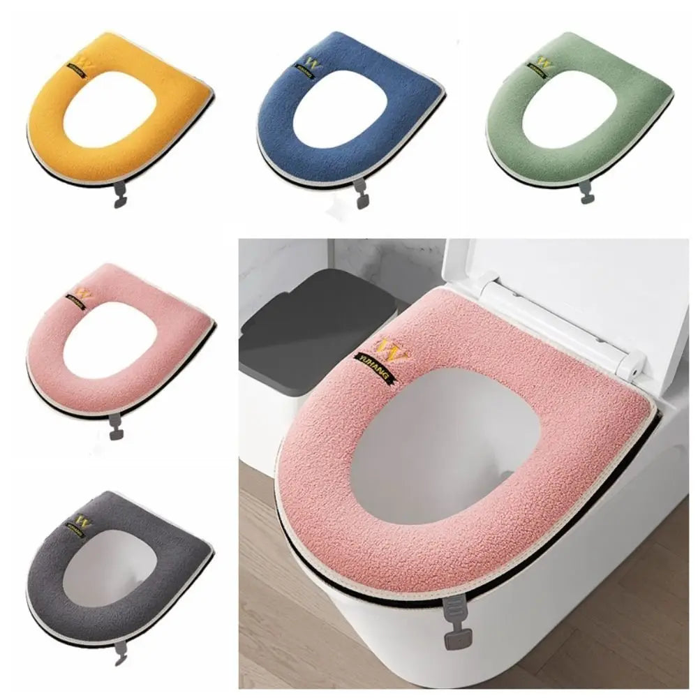 Thickened Toilet Seat Cover Winter Warm Soft Washable Mat Seat Case Toilet Lid Pad Bidet Cover Bathroom Accessories