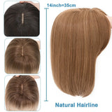 Benehair 14'' 18'' Hair Toppers with Bangs for Women Synthetic 6x6 Top Hairpieces Wigs Long Straight Clip in Hair Extension