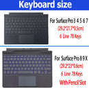 Trackpad Keyboard for Microsoft Surface Pro 3 4 5 6 7 8 9 X Backlit Russian Spanish Arabic Portuguese French Hebrew Keyboard