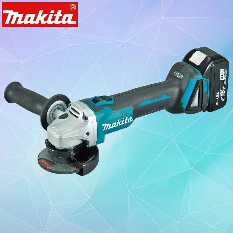 Amoladora angular eléctrica Makita DGA404 de 18 V y 125 mm, sin escobillas, de litio, recargable, de alta potencia.