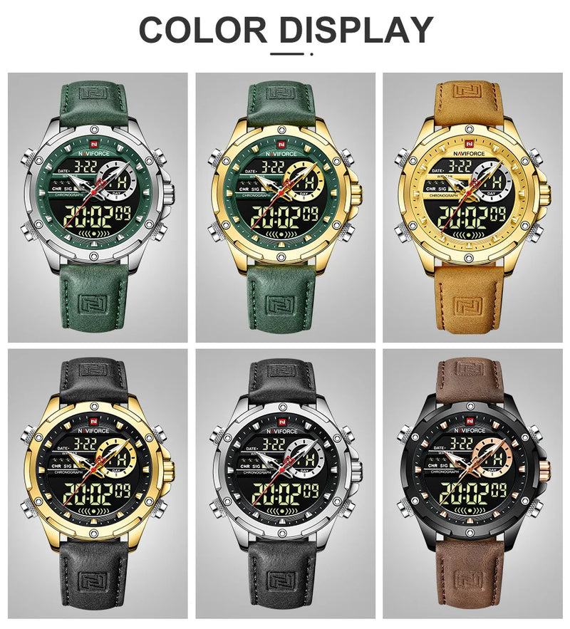 NAVIFORCE Digital Men Military Watch Waterproof Wristwatch LED Quartz Clock Sport Watch Male Big Watches Men Relogios Masculino