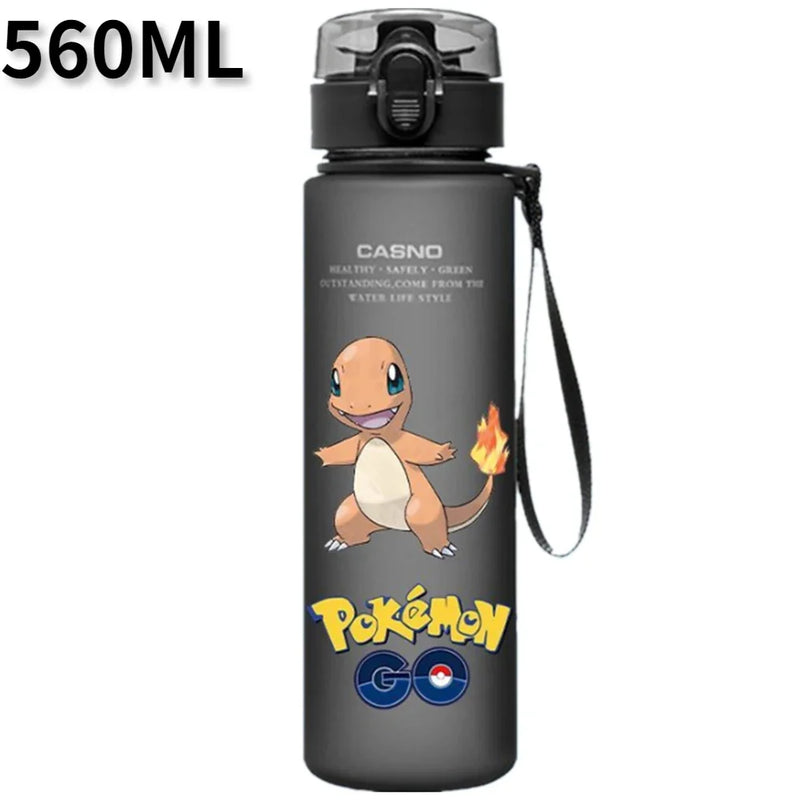 Anime Pokemon Portable Plastic Water Bottle 560ML Ash Ketchum Pikachu High Capacity Insulation Outdoor Water Cup for Kids Gift