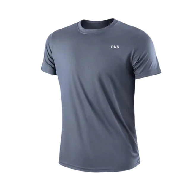 Men's Crew Neck Short Sleeve Running T-Shirt Moisture Wicking Training Exercise Gym Sports Shirt Lightweight Tops 