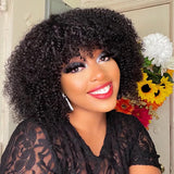 MsSunlight Afro Kinky Curly Wig Human Hair Short Wigs For Women Human Hair 100% Natural 4B 4C Brazilian Hair Wigs Full Machine
