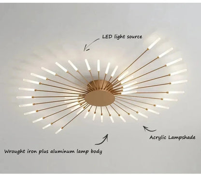 Modern LED Ceiling Lamp Living Room Dining Bedroom Ceiling Chandelier Lights Nordic Fireworks Design Home Decor Indoor Lighting