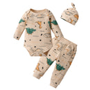 Newborn Baby Boy Baby Elephant Clothes Set Long Sleeve Romper Bodysuit Top and Pants with Hat Spring Autumn Cute Outfit for Boys
