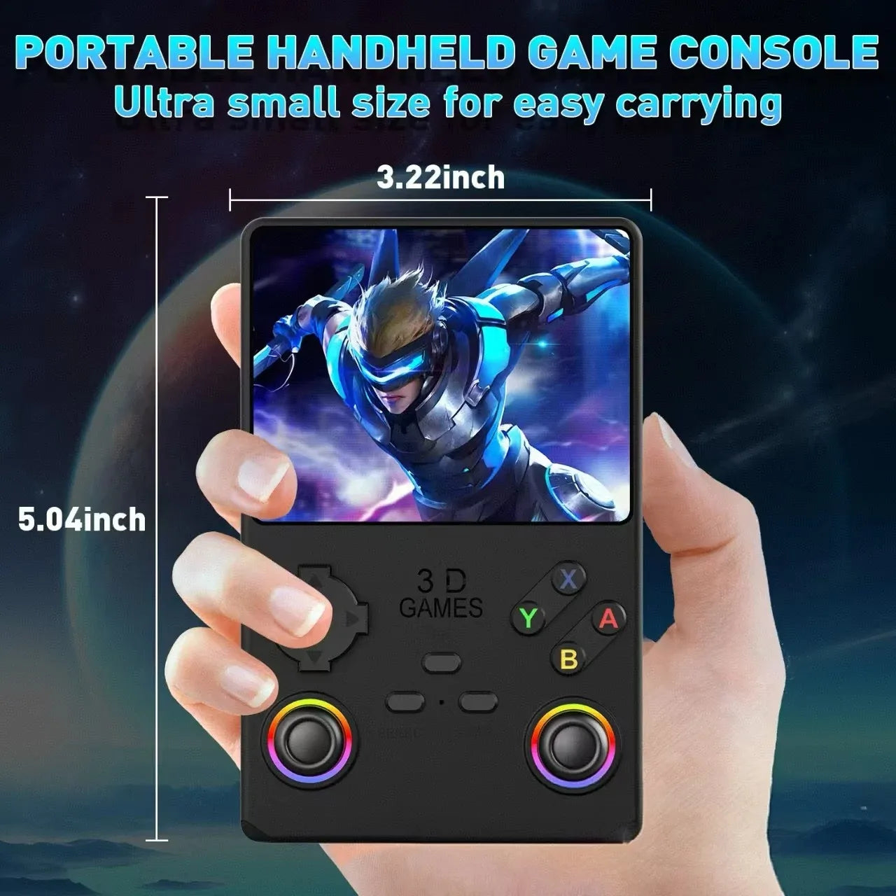 2025 V40MAX Handheld Game Console 4'' IPS Screen 4000mAh Battery Joystick RGB lighting Effect 256GB with more than 40000 games