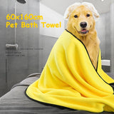 60x160cm Pet Towel Dog and Cat Absorbent Quick-drying Bath Towel Soft and Thick Coral Velvet Pet Bath Towel