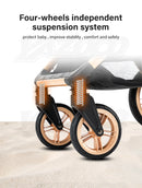 Newest Baby Stroller 3 in 1 Lightweight High Landscape Baby Carriage Aluminum Frame Travel System with Car Seat Pram for Newborn