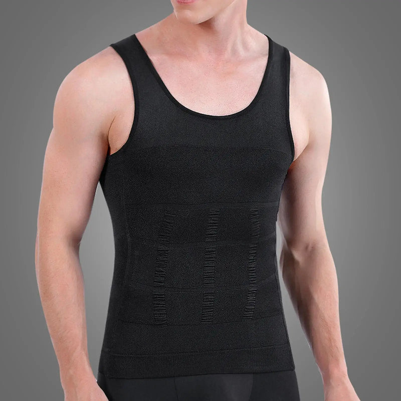 Men Slimming Elastic Body Shapewear Vest Tight Skinny Shirt Fitness Waist Compression Control Abdomen Breathable Sport Vest