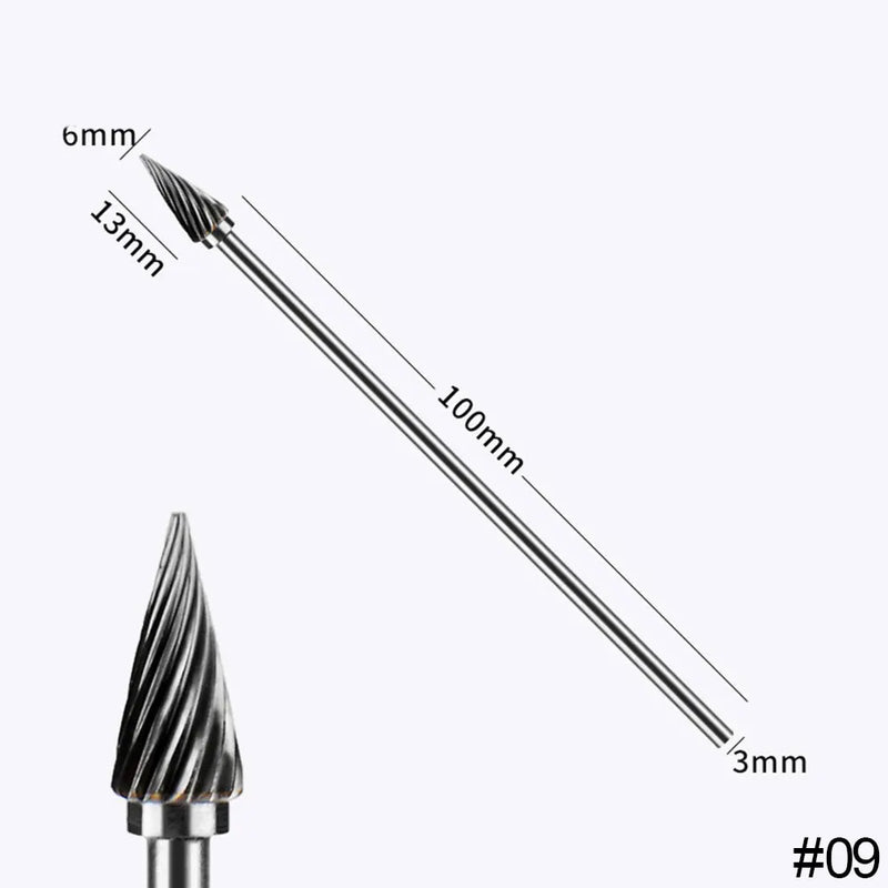 Extra Long 100mm Rotary Rasp File Carving Grinder Abrasive Tools Carbide Burr Alloy Bits Milling Cutter Drill For Metal Wook