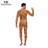 VIP FASHION 2025 Halloween Costumes for Men Animal Fox Cosplay Bodysuit Giraffe Leopard Zentai Jumpsuits Party Funny Male Outfit