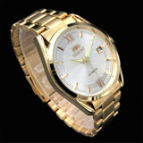 Orient Double Lion Classic Watch Series Gold - Tone Stainless Steel Automatic Mechanical Wristwatch Brand New Top Men's Watch