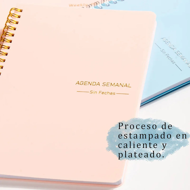 2023 A5 Spanish Agenda Notebook Bullet Daily Weekly Journal Schedule English Planner Organizer School for Office Stationery