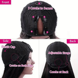 Peruca V-part cabelo humano ondeulado body wave-sem cola glueless