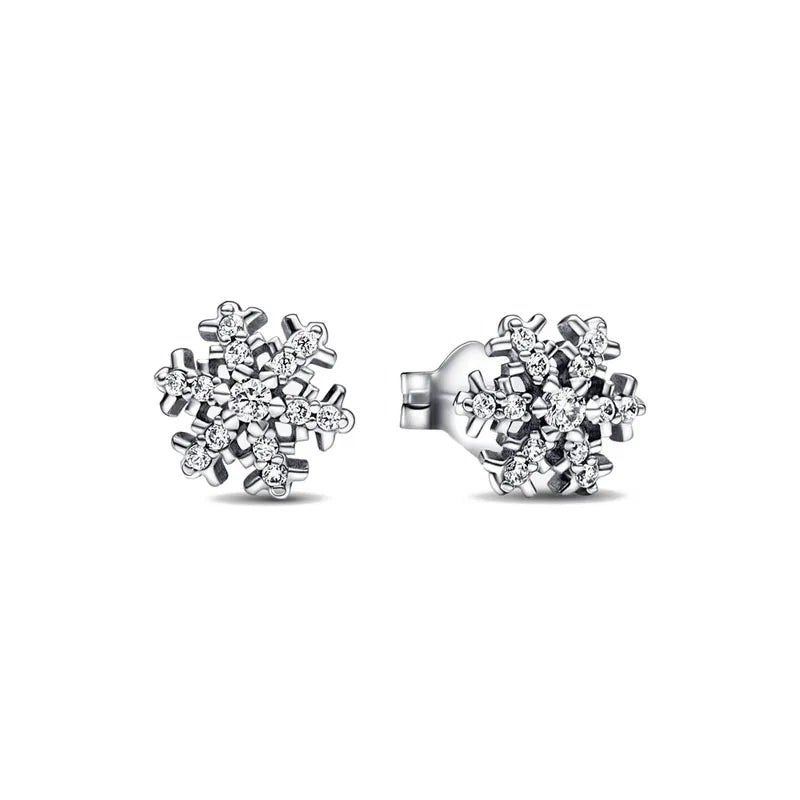 2024 New 925 Silver Plated Double Hoop Earrings For Women Butterfly Sun Moon Heart DIY Accessories 