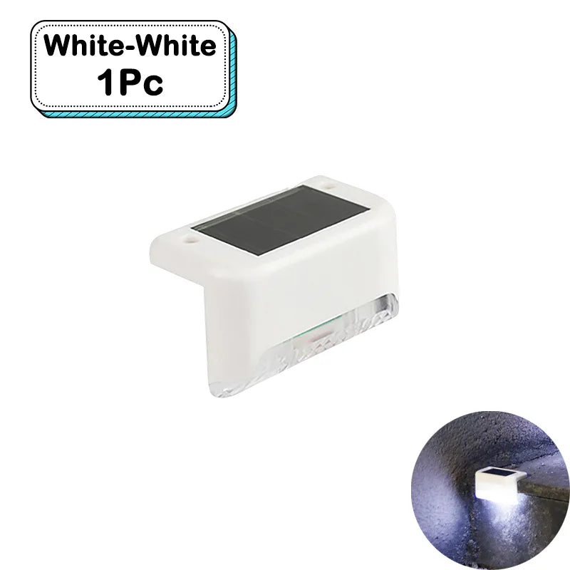 Outdoor Solar Step Lights Warm White LED Waterproof Stair Path Lighting for Garden Patio Fence Balcony Decoration Solar Power