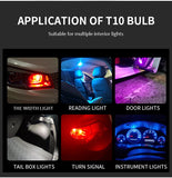 10Pcs T10 W5W 194 168 COB For Car LED burst Bulb Green Red 3000K 6000K Amber License Plate Lamp  Auto Dome Lights Canbus 12V 24V