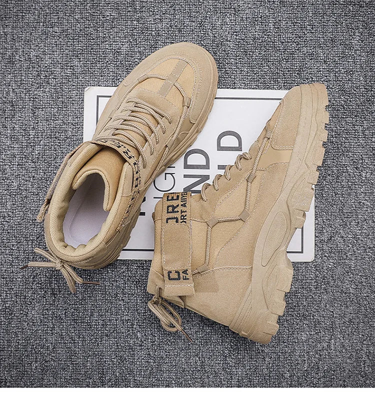 Men's Boots Tactical Combat Boots for Men Outdoor Hiking Winter Shoes Lightweight Non-Slip Men's Desert Ankle Boots Bota