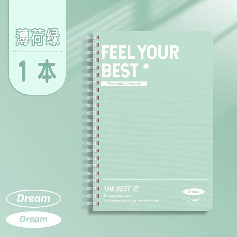 A5 B5 Thickened Spiral Notebooks Perforated Pages Loose-leaf Notebook for Students School Office Stationery Supplies