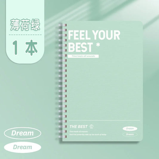 A5 B5 Thickened Spiral Notebooks Perforated Pages Loose-leaf Notebook for Students School Office Stationery Supplies