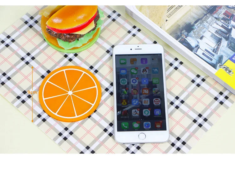 Fruit Shape Cup Coaster Silicone Slip Insulation Pad Cup Mat Hot Drink Holder Mug Stand Home Table Decorations Kitchen Accessory