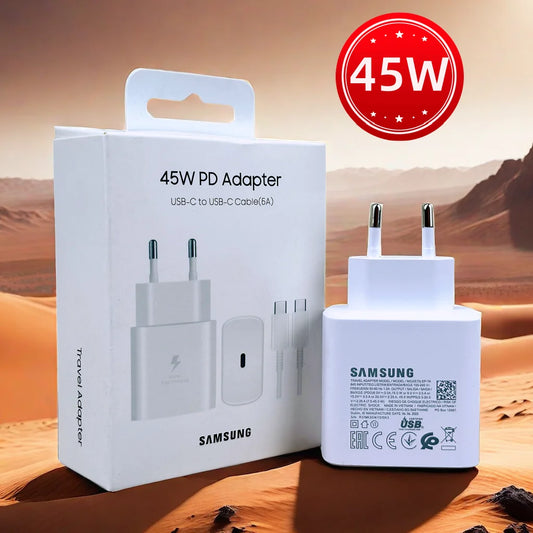 Cargador Samsung original de 45 W, carga superrápida, certificado por la UE, adaptador para Galaxy Z Fold 5, 4, 3, Flip 5, 4, 3, S23, S24 Ultra, S20, S22 y S21