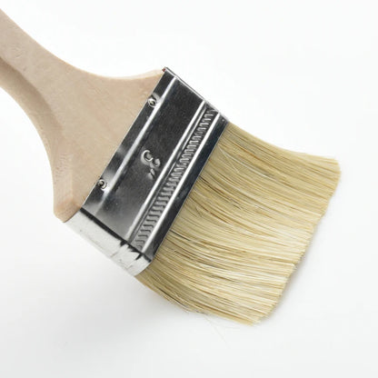 BBQ Brush Pig Hair Paint Brush Wooden Handle 1/2/3/4 Inch Soft Hair Painting Brushes for Wall and Furniture Paint Tool Set