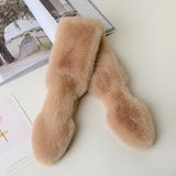 New Fake Fur Scarf Female Imitation Rabbit Fur Warm Scarf Winter Student Plush Female Scarf Winter Cold Outdoor Thickening Warm