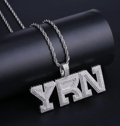 Collar con colgante de letra de circonita cúbica Bing Iced Out XO para hombres y mujeres, joyería de hip hop, street rock, rap y fiestas. 