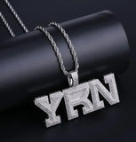 Bing Iced Out XO Colar Pingente de letra de zircônia cúbica para homens e mulheres Hip Hop Street Rock Rap Party Jewelry