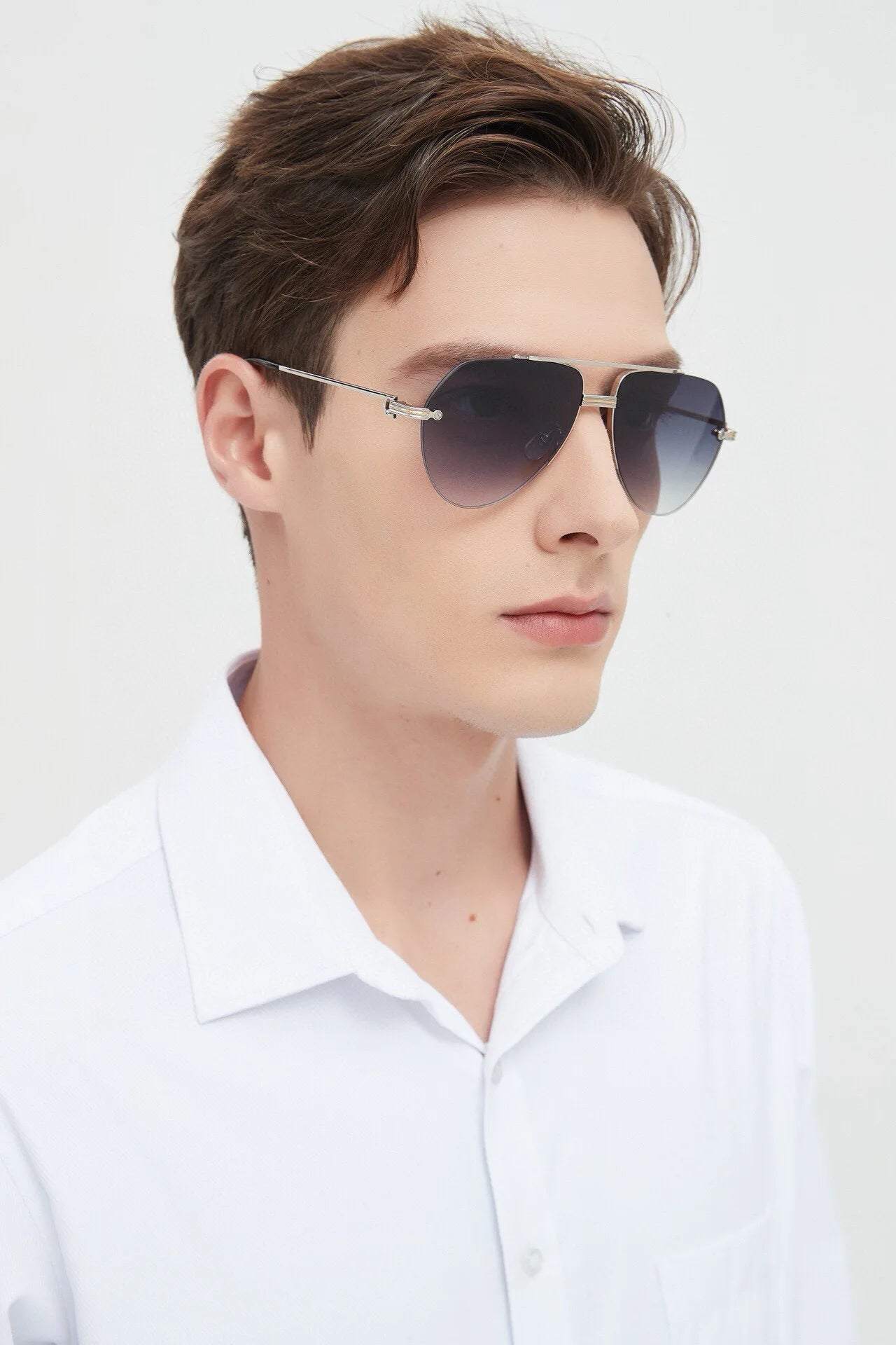 Ollymurs  Frameless Brushed SunglassesDesigner CT0427S CAR Card Home New Men's Comfortable Fashion Anti-ultraviolet Sunglasses