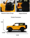 1:36 Ford Bronco Model Cars Porsche 911 Revuelto Alloy Diecast Car Toys With 2 Doors Opened Pull Back Function Vehicles For Kids