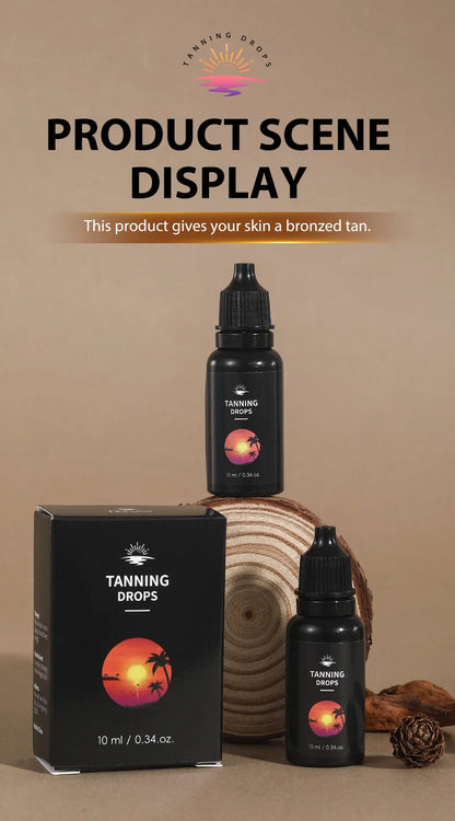 10ml Tanning Oil for Outdoor Beach Sunbathing, Body Tanning Essential Oil Drops, Natural Brown Tone, Formaldehyde-Free