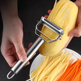 Kitchen Vegetable Peeler Stainless Steel Melon Planer Double-Head Peeler Household Multifunctional Fruit and Vegetable Peeler