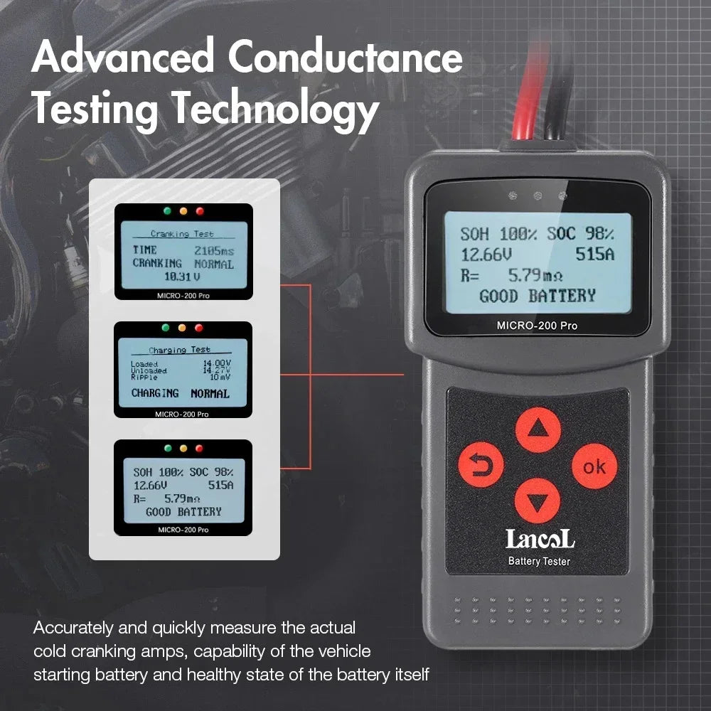 Lancol Micro200Pro 12v Battery Capacity Tester Car Battery Tester For Garage workshop Auto Tools Mechanical