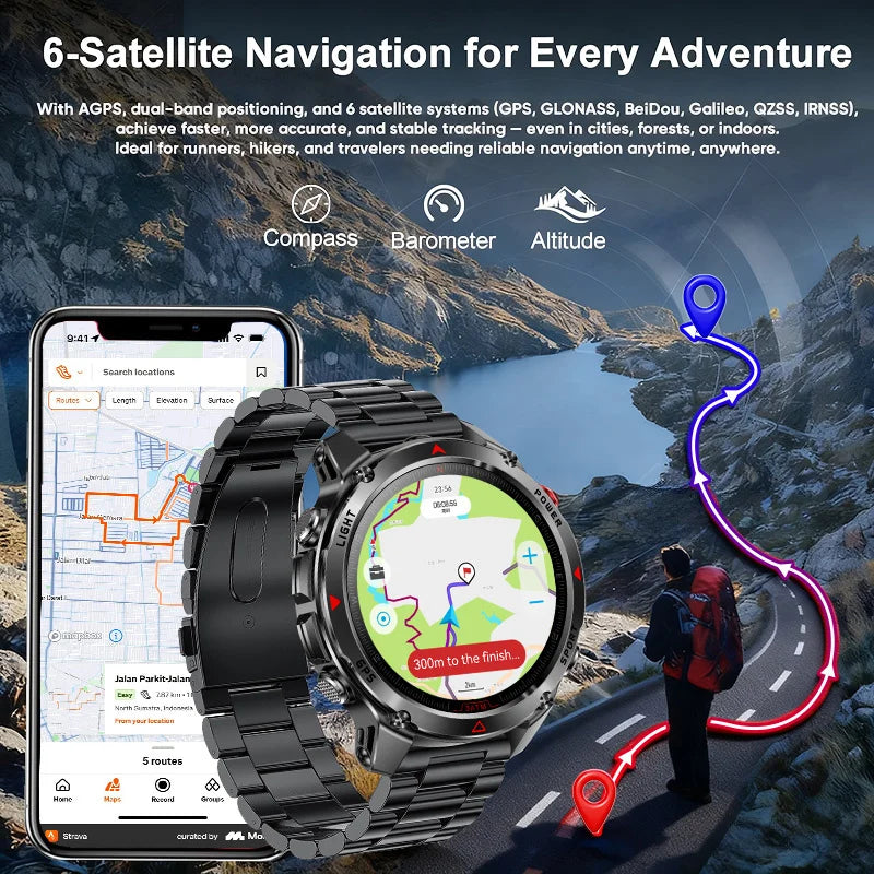 Forerunner 570 GPS Smart Watch 3ATM Waterproof  AMOLED Screen MULTI-BAND GNSS Compass Altimeter Flashlight Sports Smartwatch Men