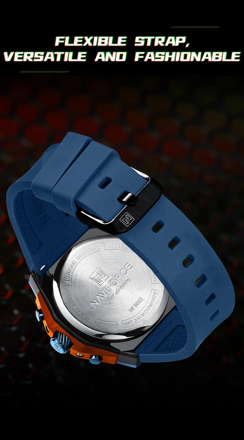 NAVIFORCE High Quality Luxury Original Men Watch Silicone Strap Waterproof Male Quartz Wrist watch Sport Clock Relogio Masculino