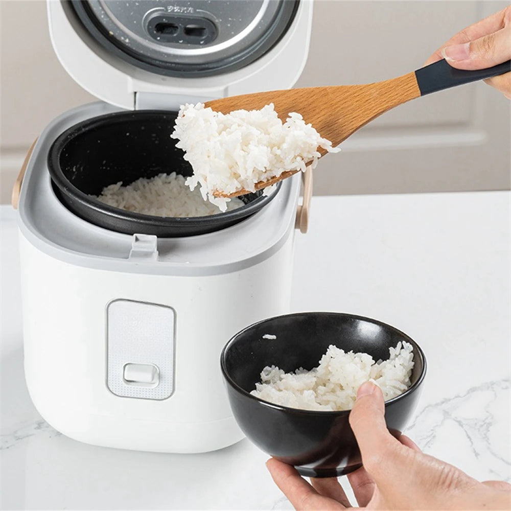 Espátula de madera con mango largo para cocinar, antiadherente, para saltear, resistente al calor, para el hogar, accesorio de cocina
