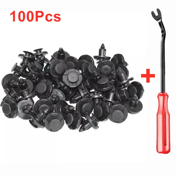 100Pcs 8mm Auto Fasteners Rivets Clips for Nissan Automotive Fastener Clips Body Push Retainer Bumper Trim Retainer Fastener Kit
