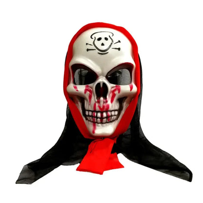 Halloween niños ojos rojos con capa con capucha y guadaña accesorios aterrador Grim Reaper niños máscara guantes disfraz Pascua Rave Robe