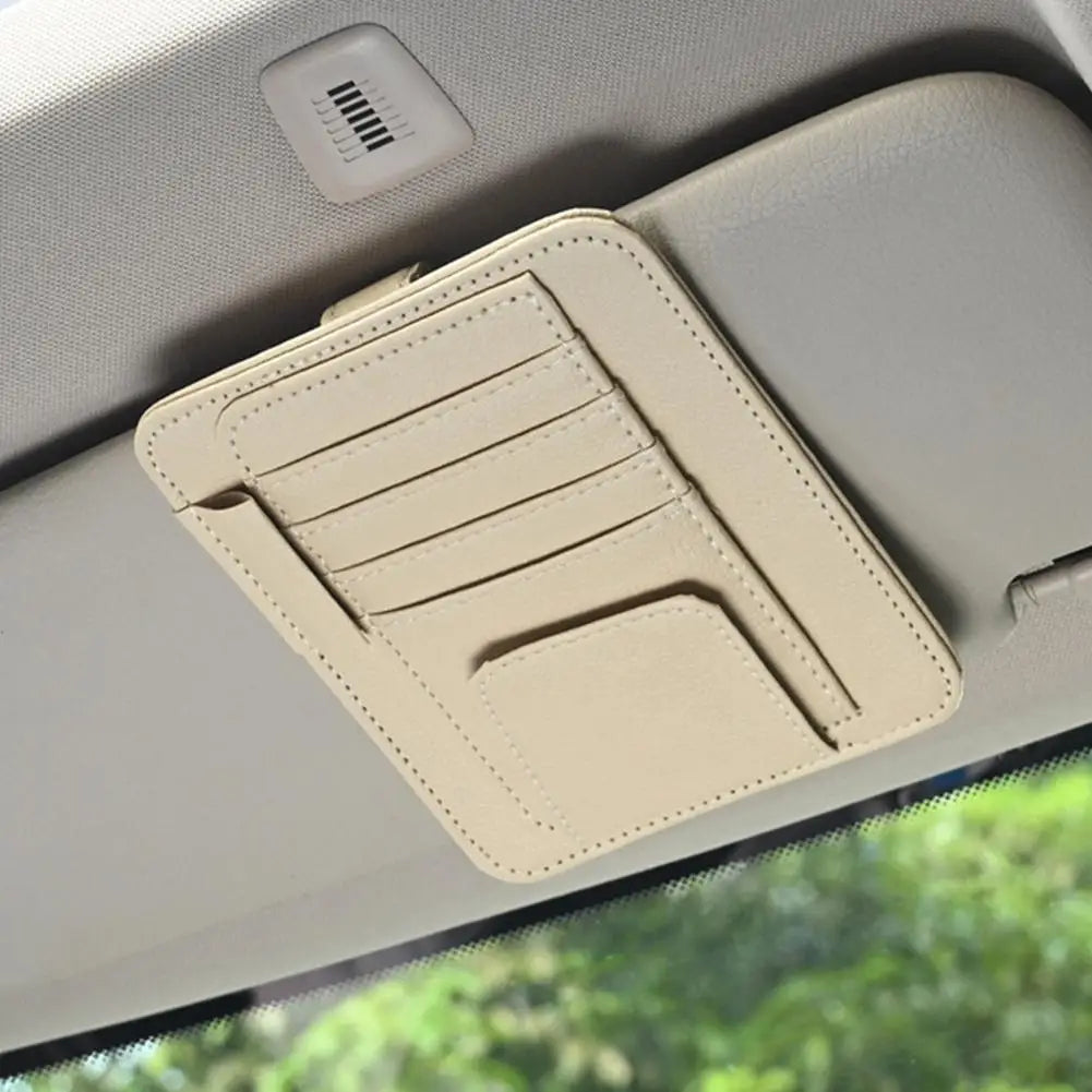 Visor Storage Multi-Pocket Car Sun Visor Document Storage Multi-functional Pen Card Glasses Clip Holder Organizer Interior Acces